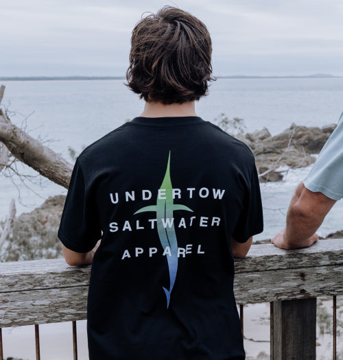 Neon Current Tee - Ocean