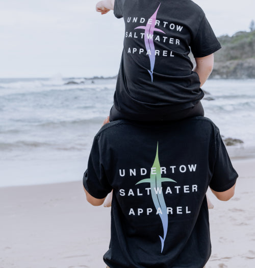 Neon Current Tee - Ocean