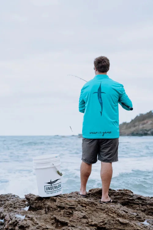Undertow Turquoise Tides Fishing Shirt Collared