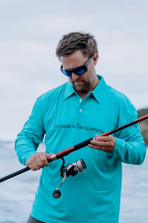 Undertow Turquoise Tides Fishing Shirt Collared