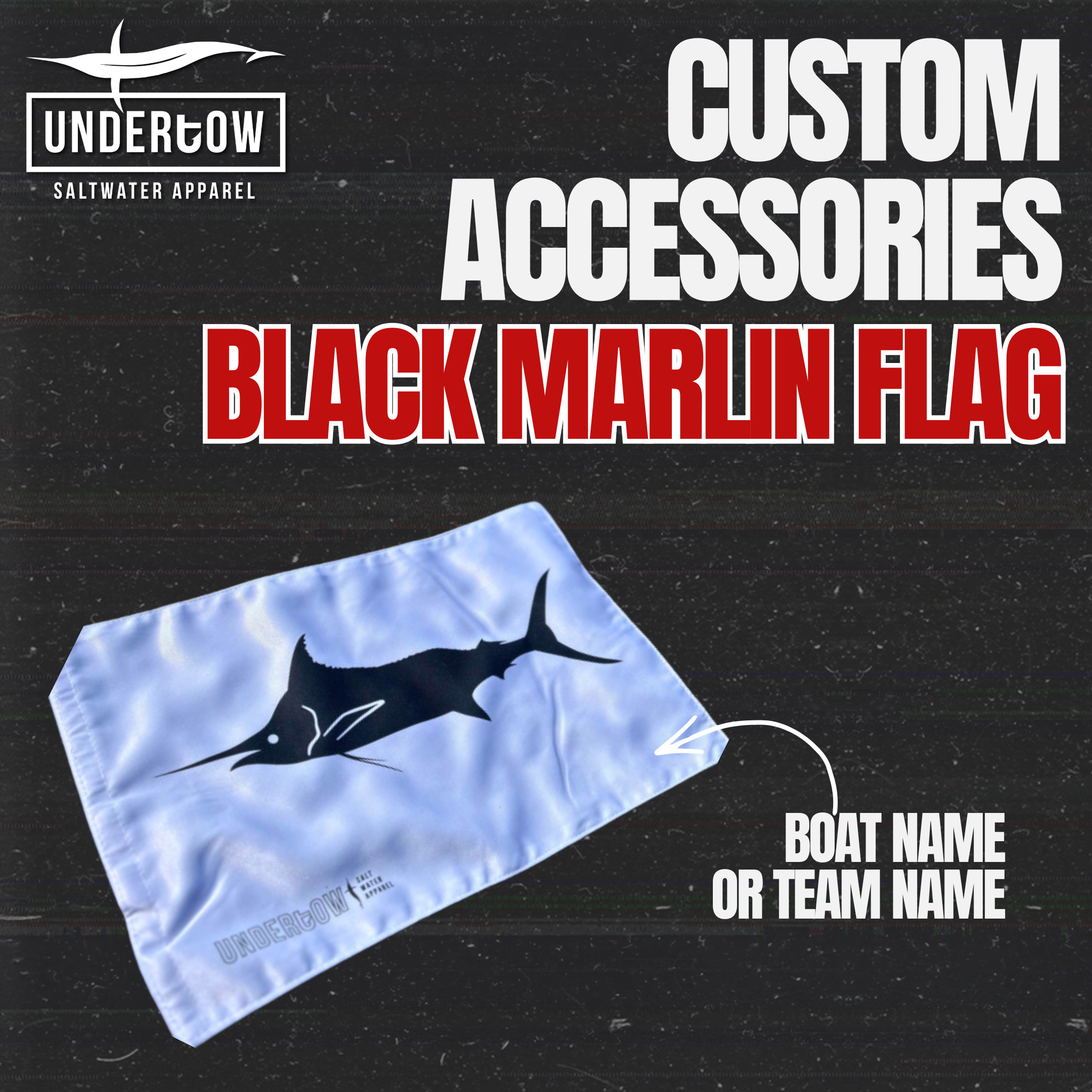 Custom Black Marlin Flag