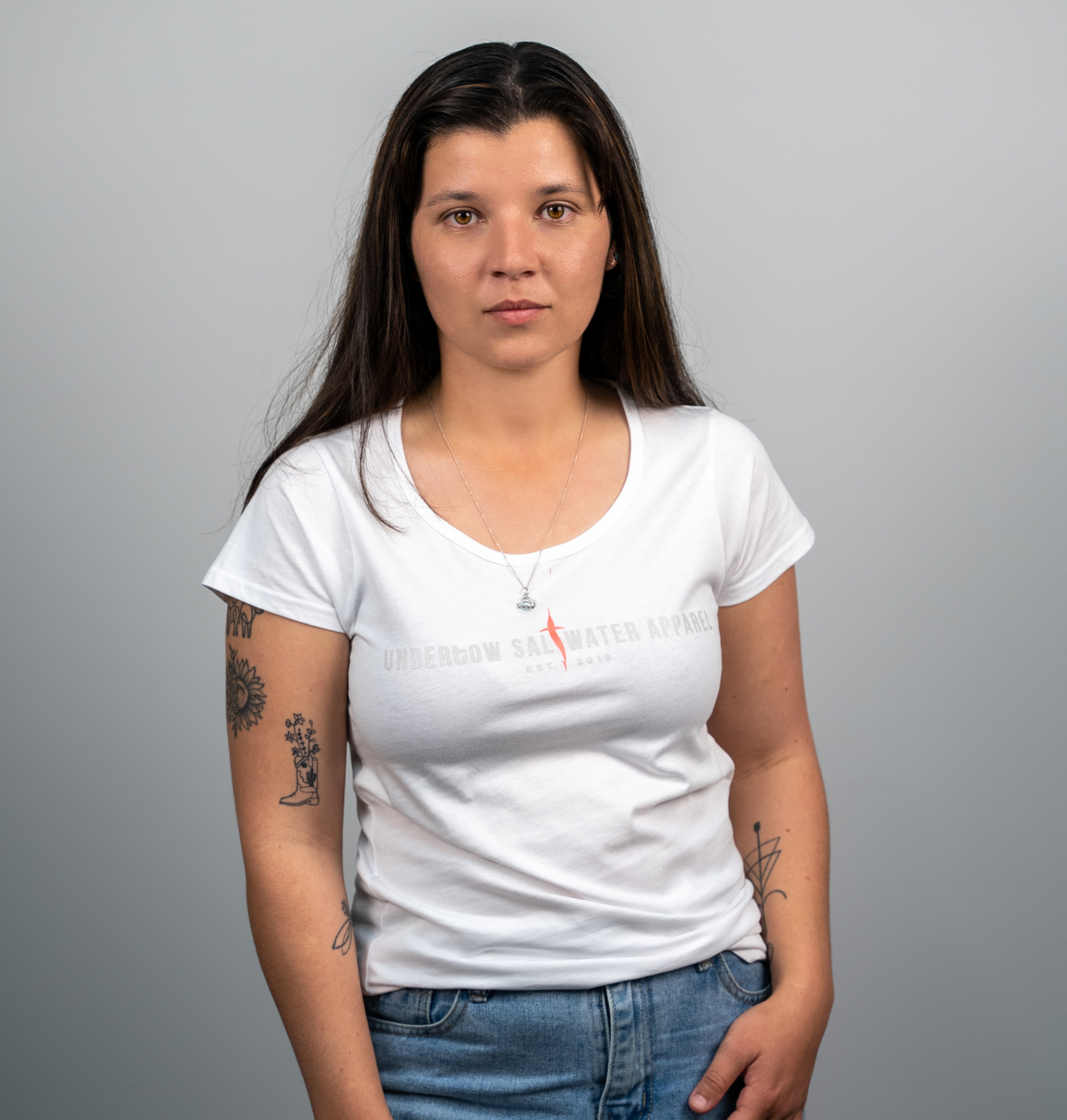 Undertow Pink Marlin Curved Tee